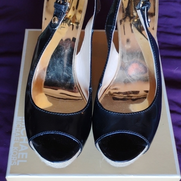 Michael Kors Black Wedge Slingbacks - Picture 6 of 8